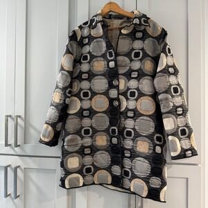 Winding River Reversible Tapestry Coat Jacket Abstract Geometric Art Large‎